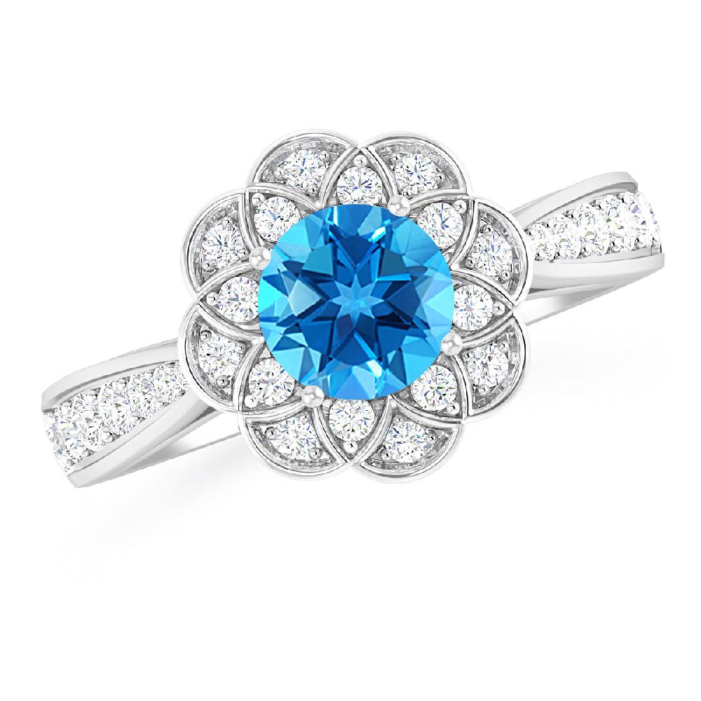 White Gold - Blue Topaz