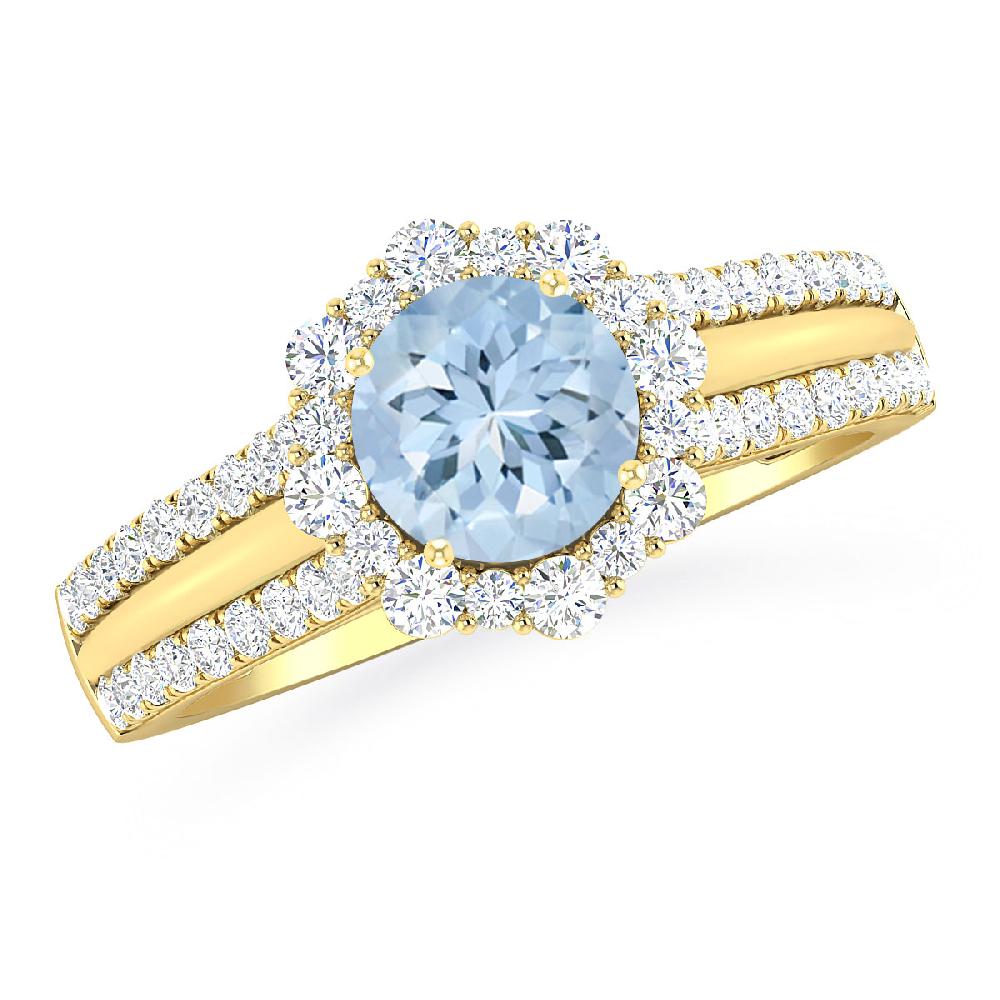 Yellow Gold - Aquamarine