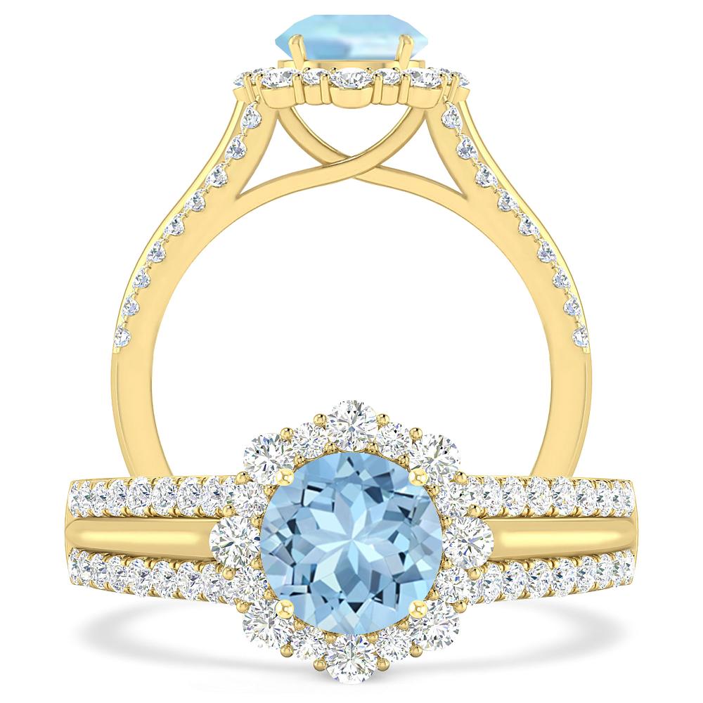 Yellow Gold - Aquamarine