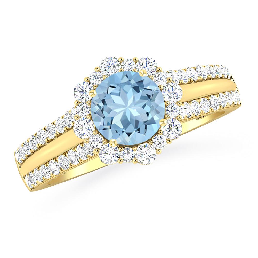 Yellow Gold - Aquamarine