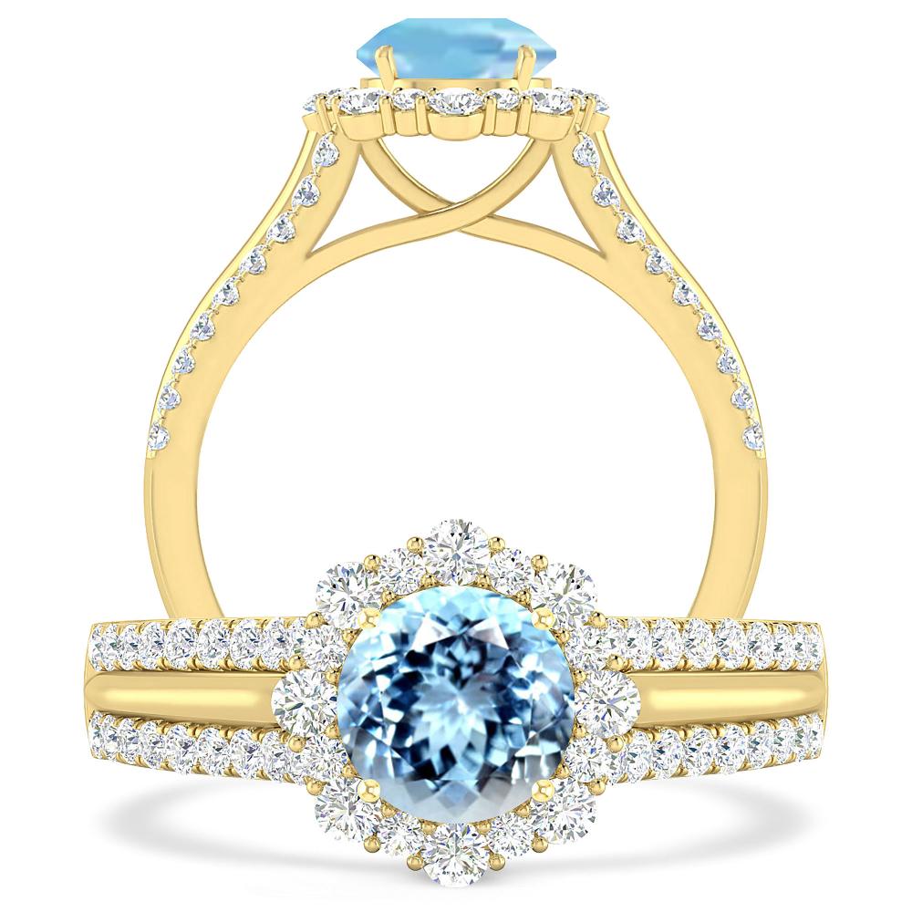 Yellow Gold - Aquamarine