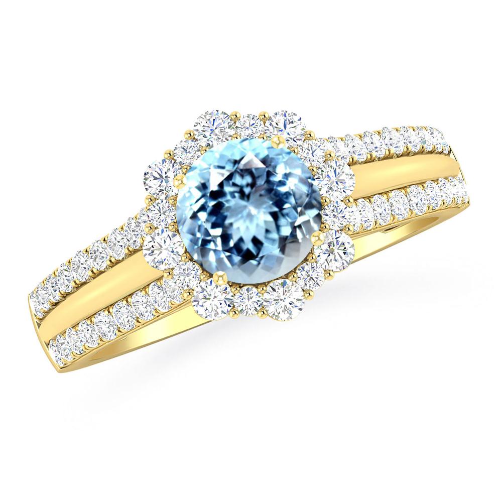 Yellow Gold - Aquamarine