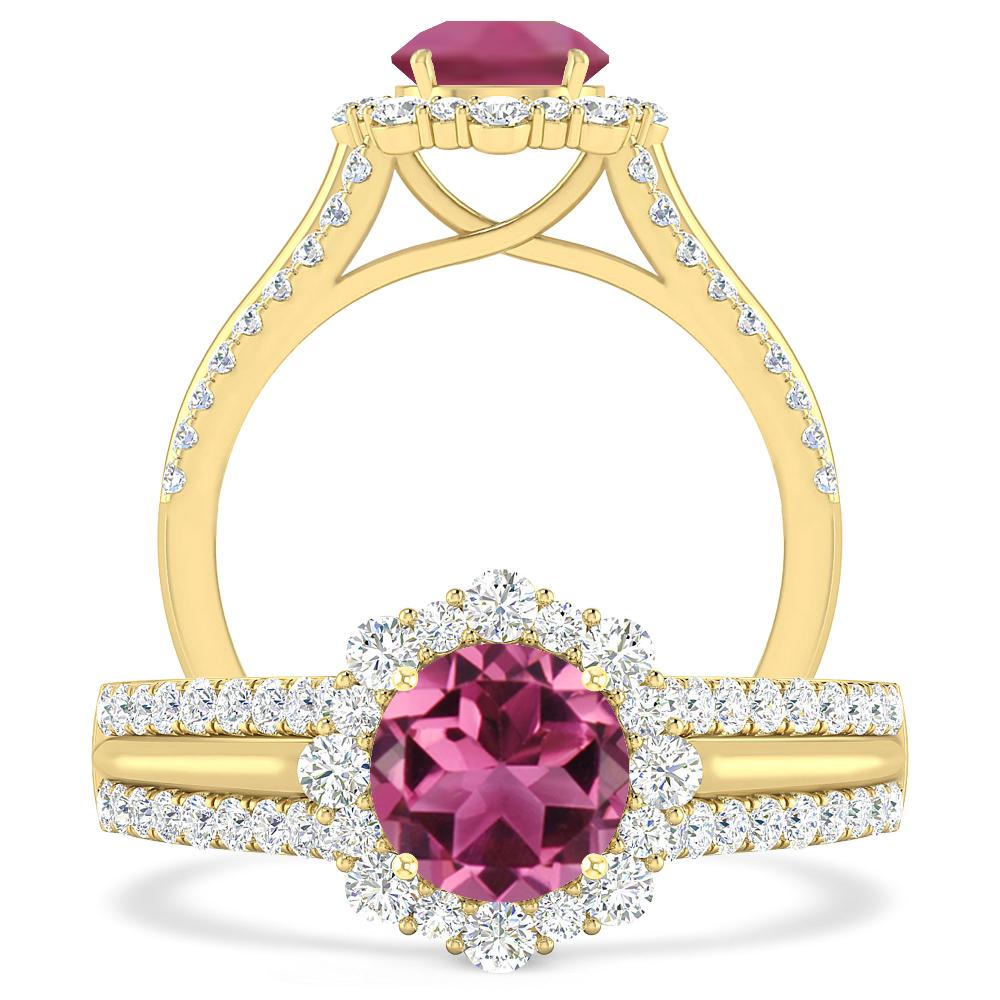 Yellow Gold - Pink Tourmaline