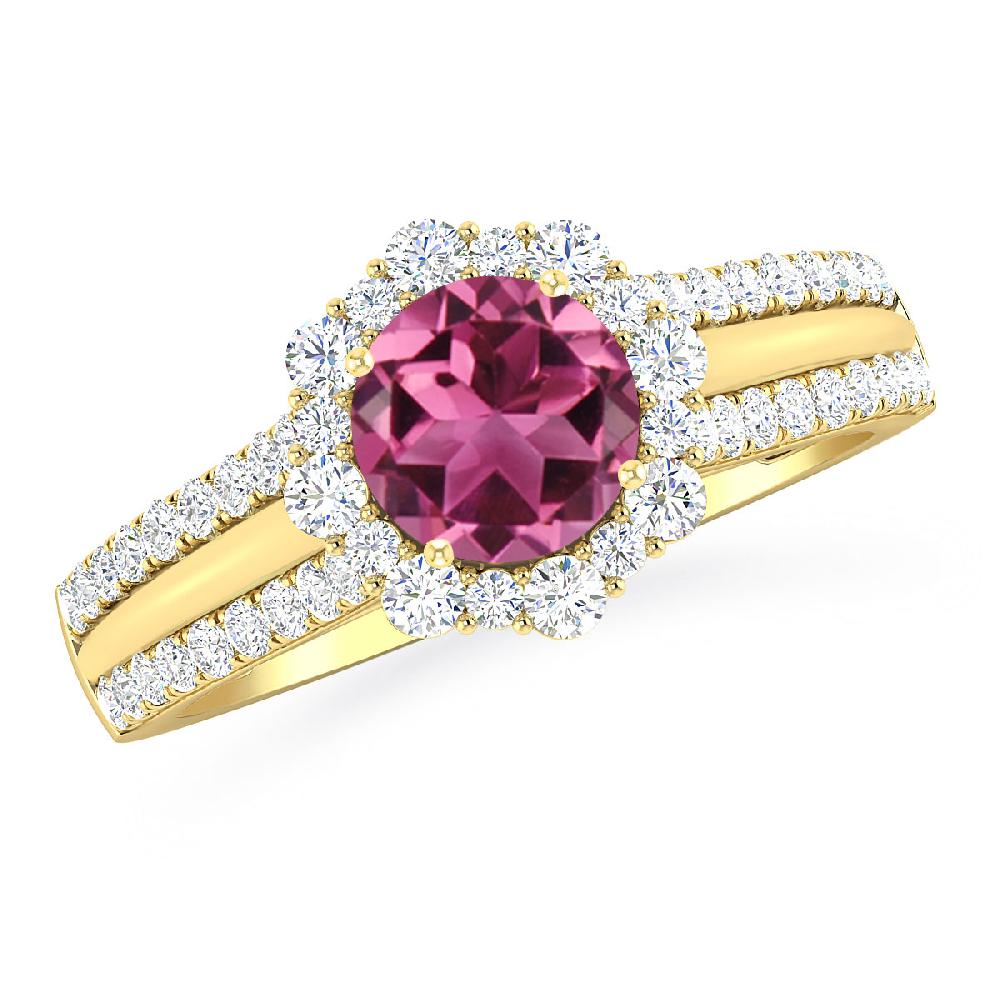 Yellow Gold - Pink Tourmaline