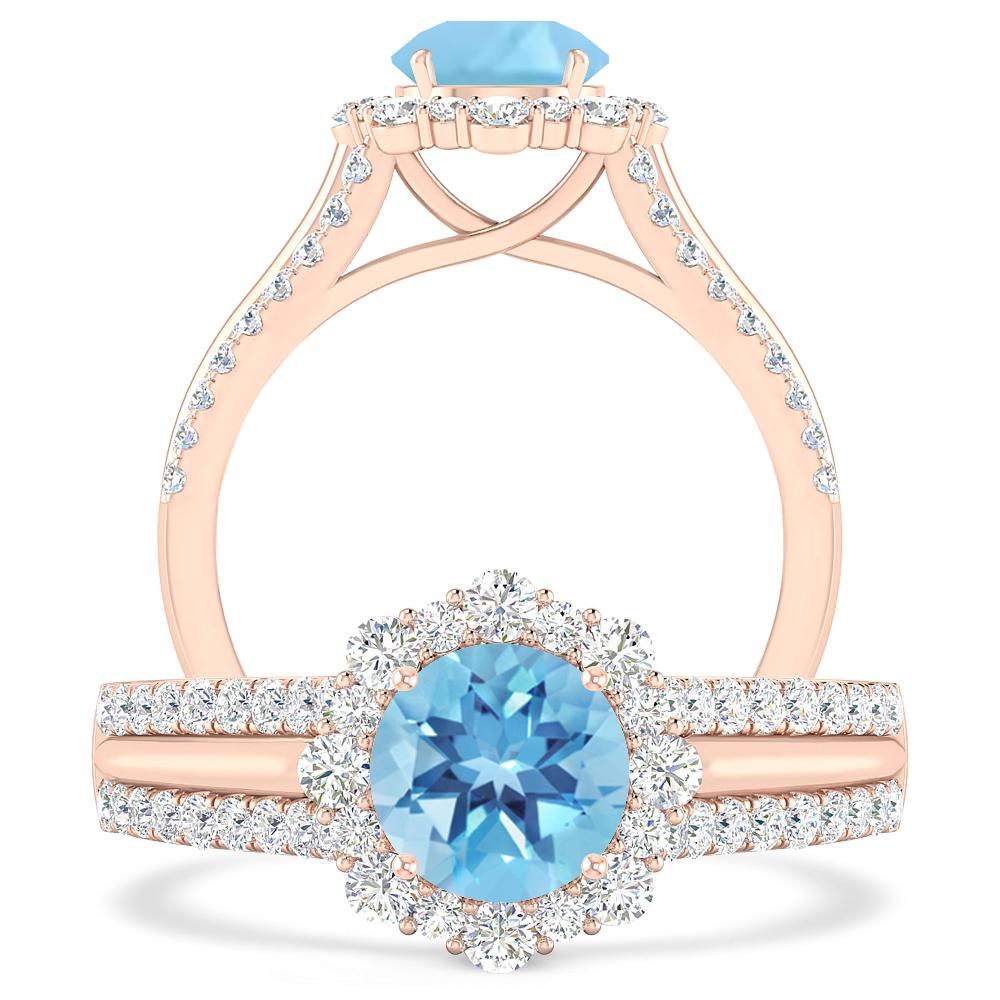 Rose Gold - Blue Topaz