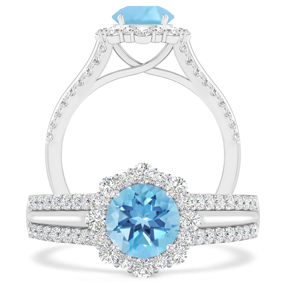 White Gold - Blue Topaz