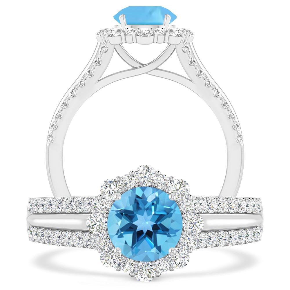 White Gold - Blue Topaz