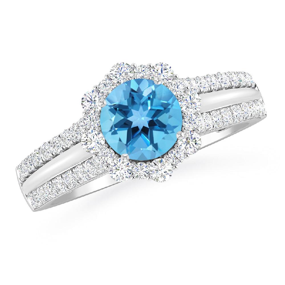 White Gold - Blue Topaz