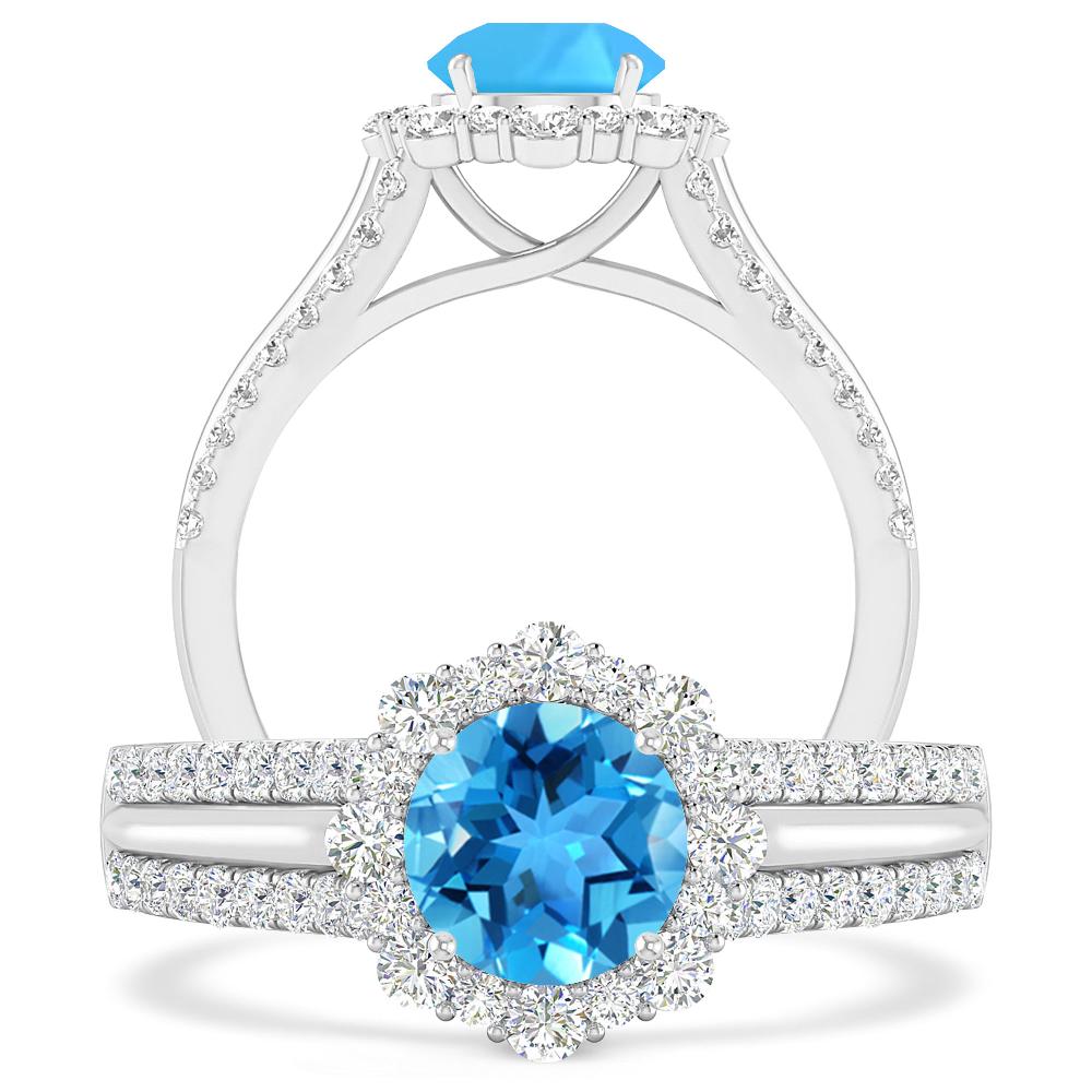 White Gold - Blue Topaz