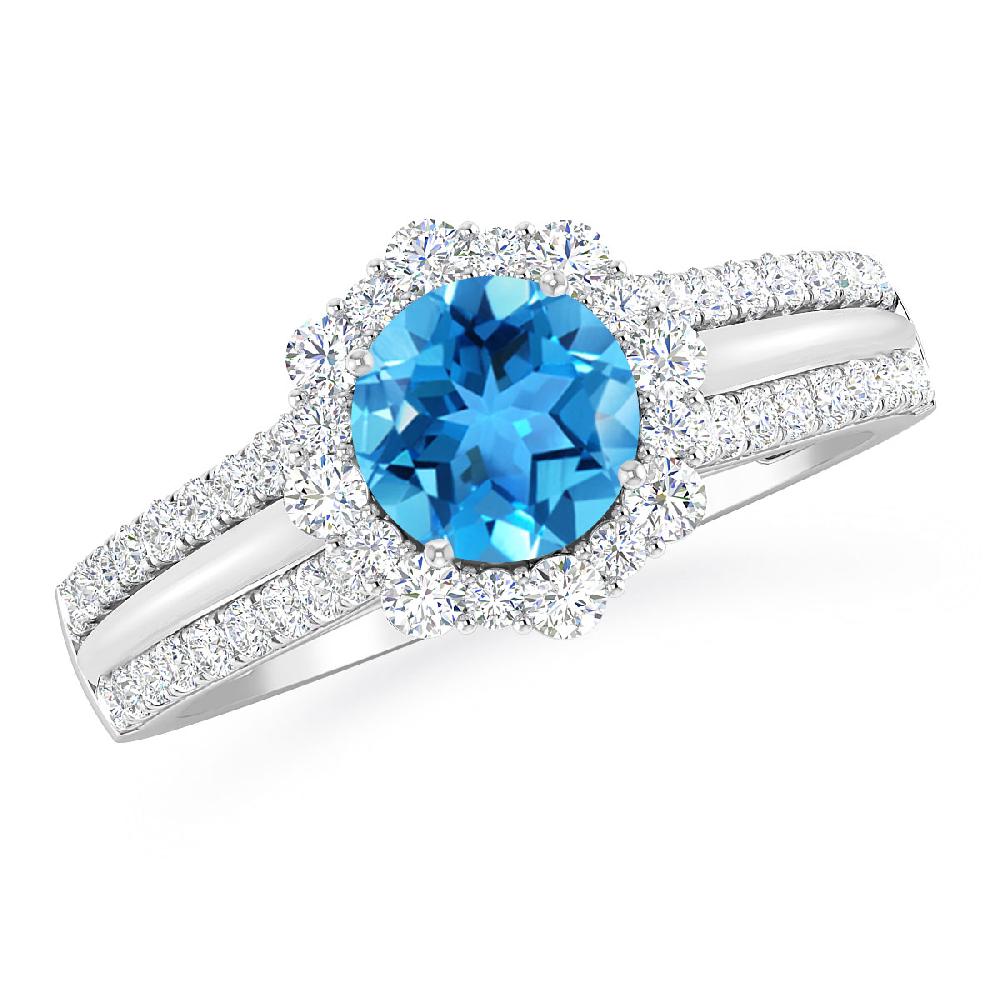 White Gold - Blue Topaz