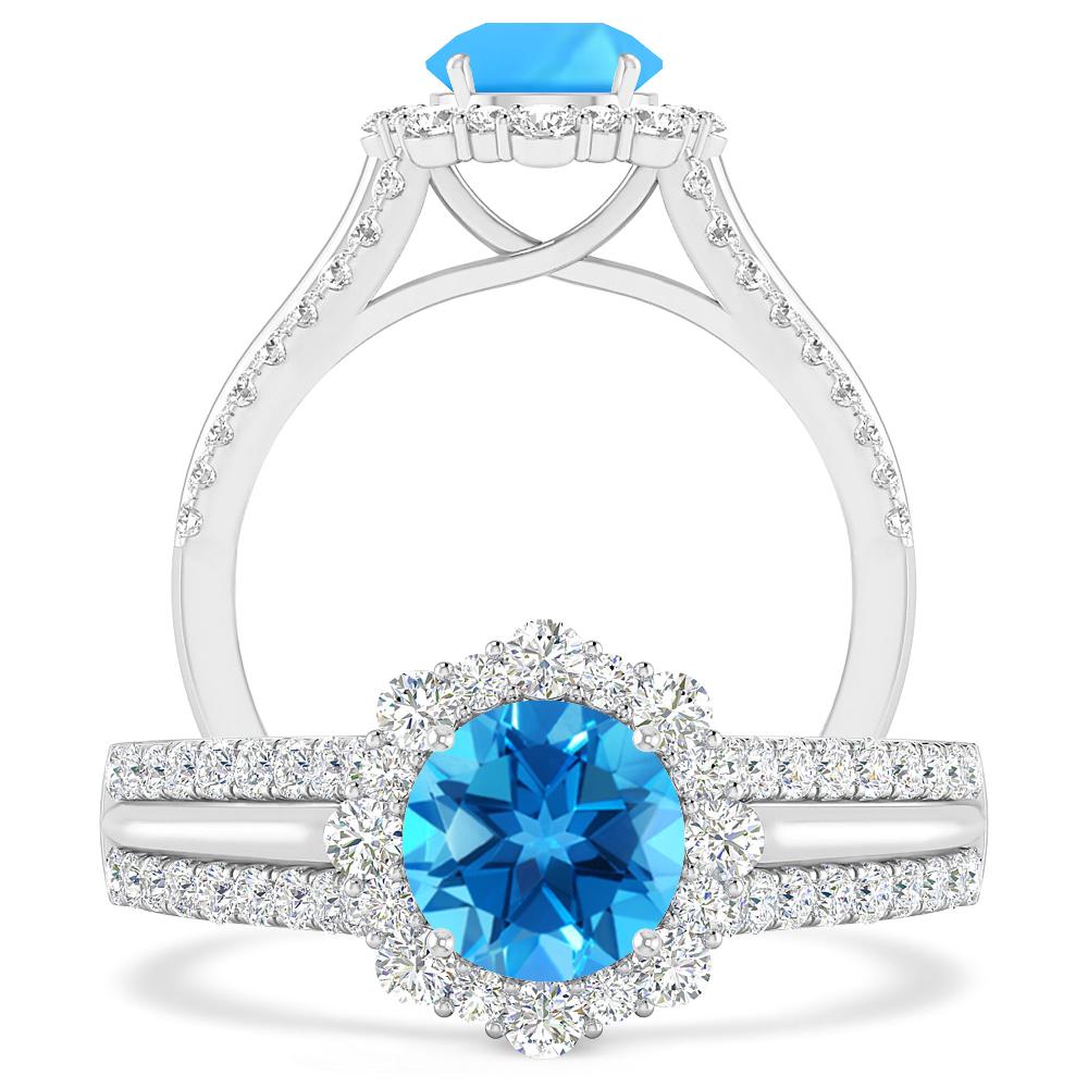 White Gold - Blue Topaz