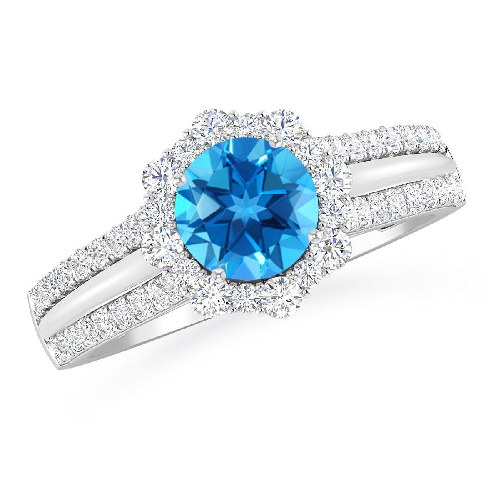 White Gold - Blue Topaz