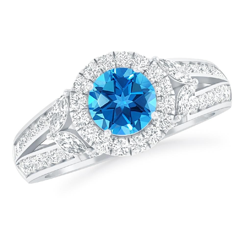 White Gold - Blue Topaz