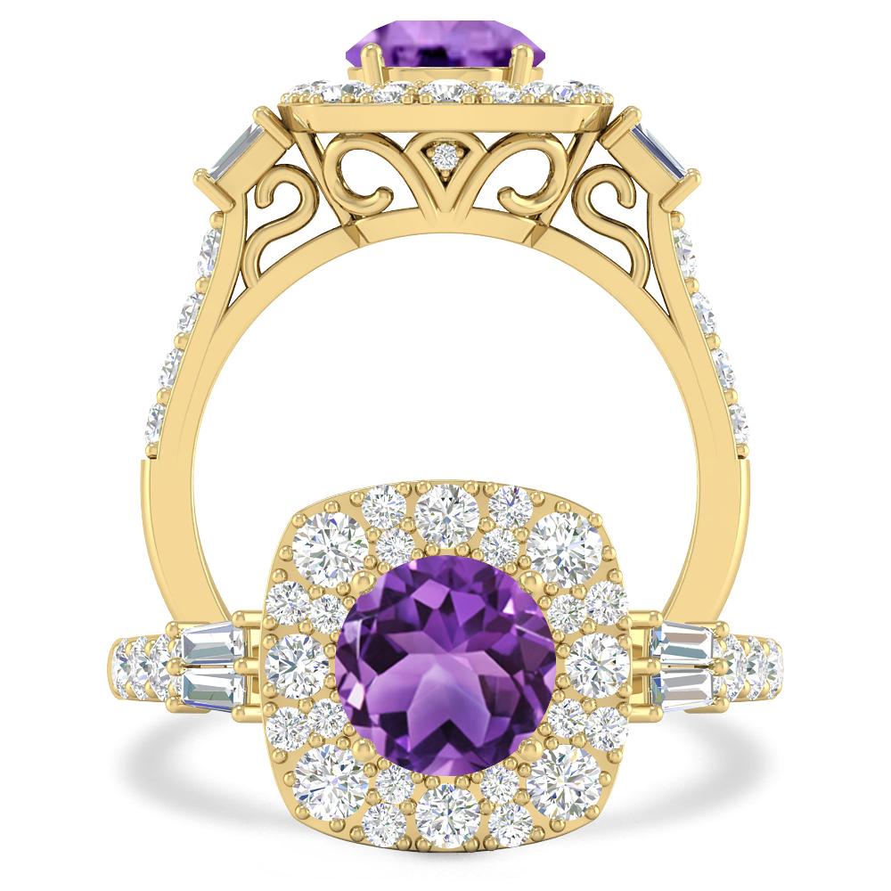 Yellow Gold - Amethyst