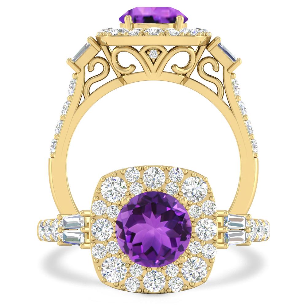 Yellow Gold - Amethyst