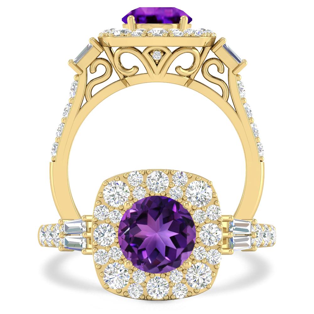 Yellow Gold - Amethyst