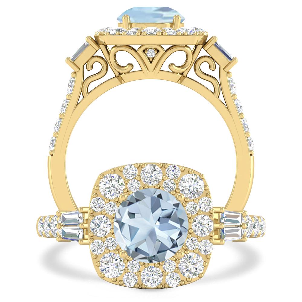 Yellow Gold - Aquamarine