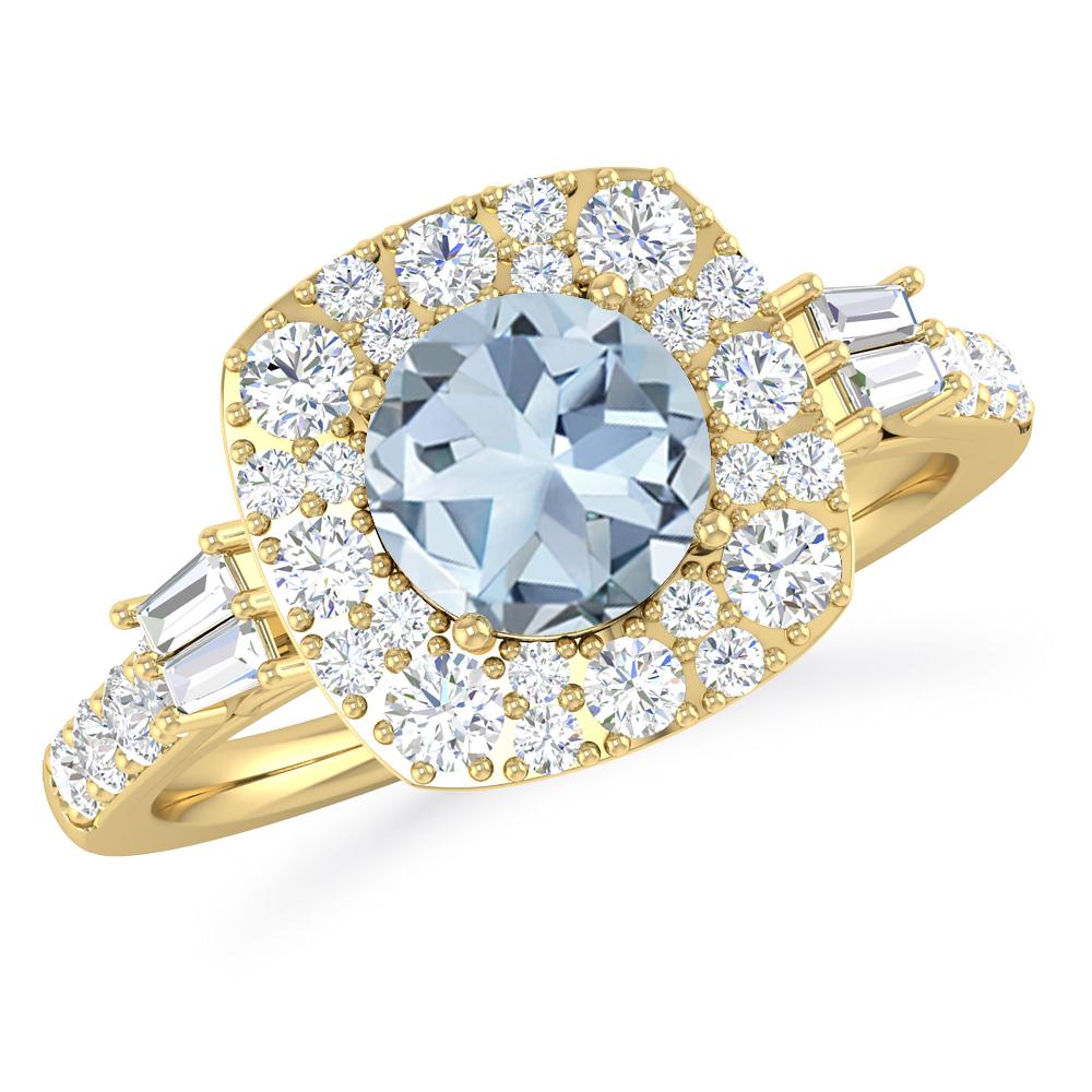 Yellow Gold - Aquamarine