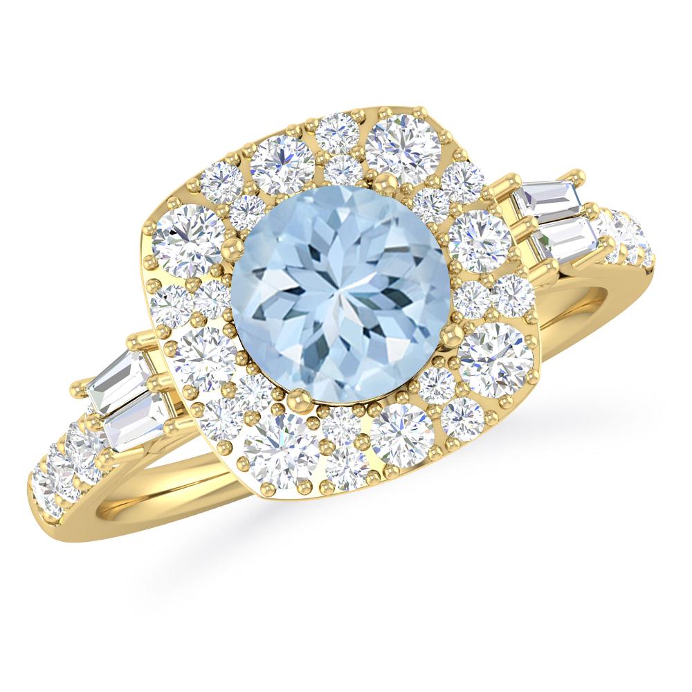 Yellow Gold - Aquamarine