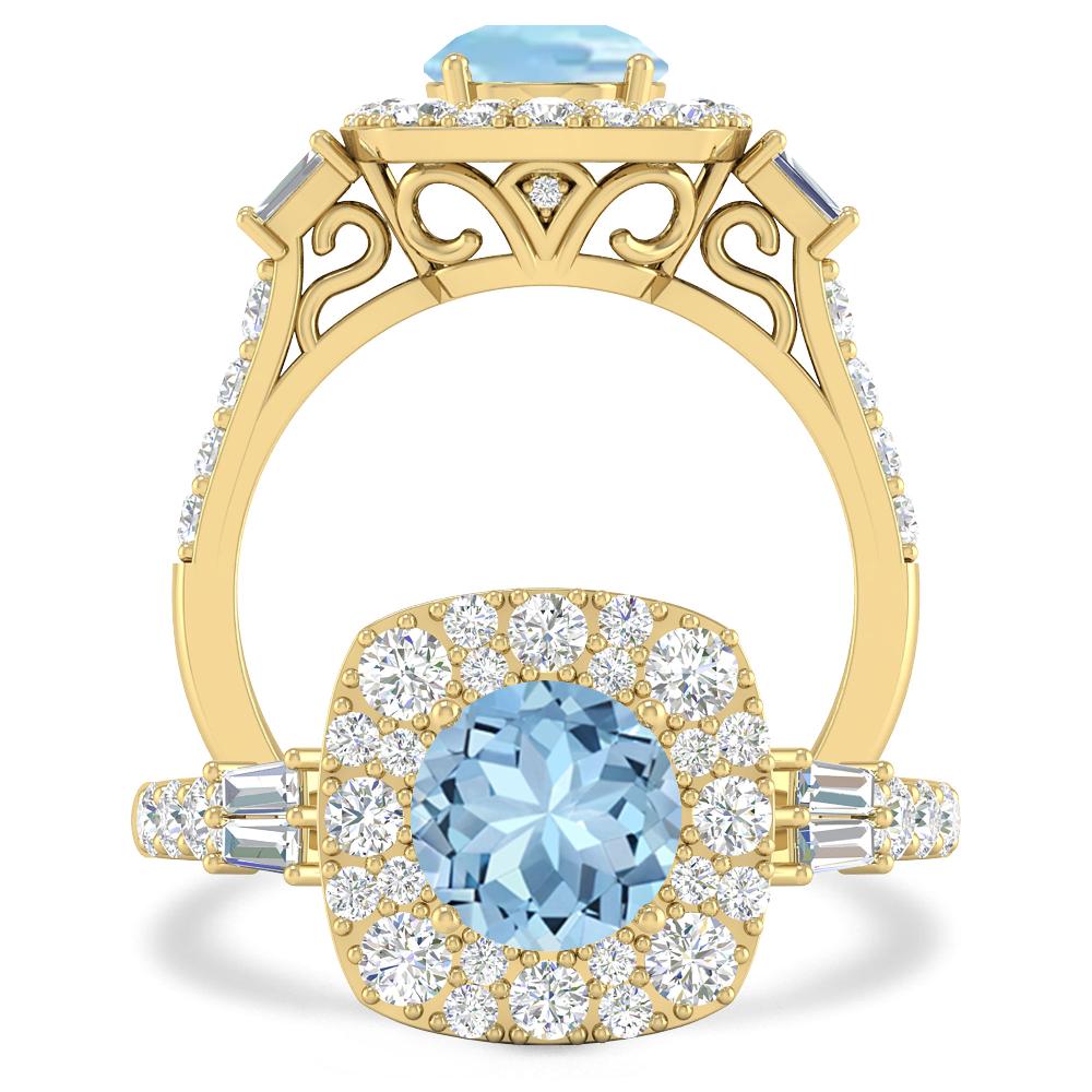 Yellow Gold - Aquamarine