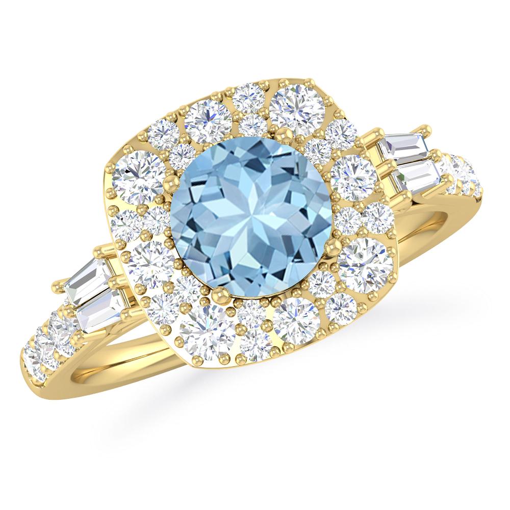 Yellow Gold - Aquamarine