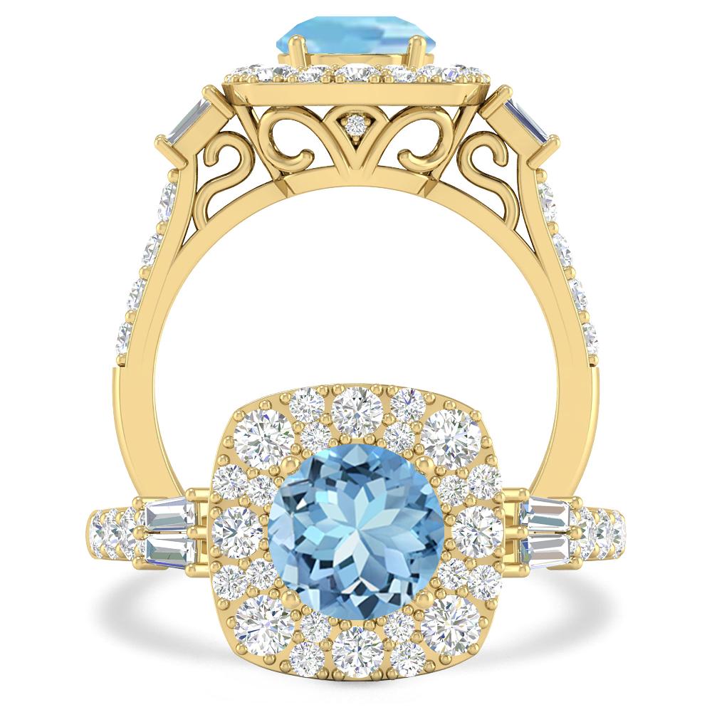 Yellow Gold - Aquamarine