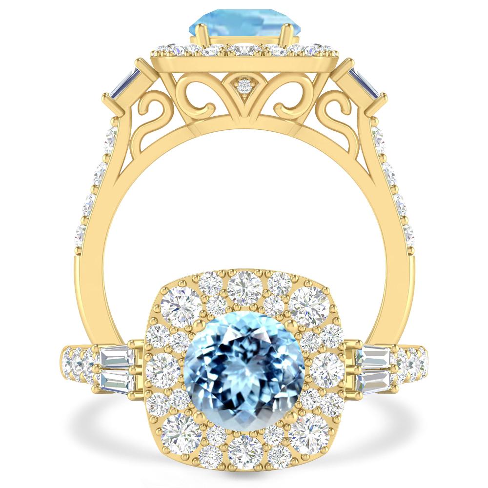 Yellow Gold - Aquamarine