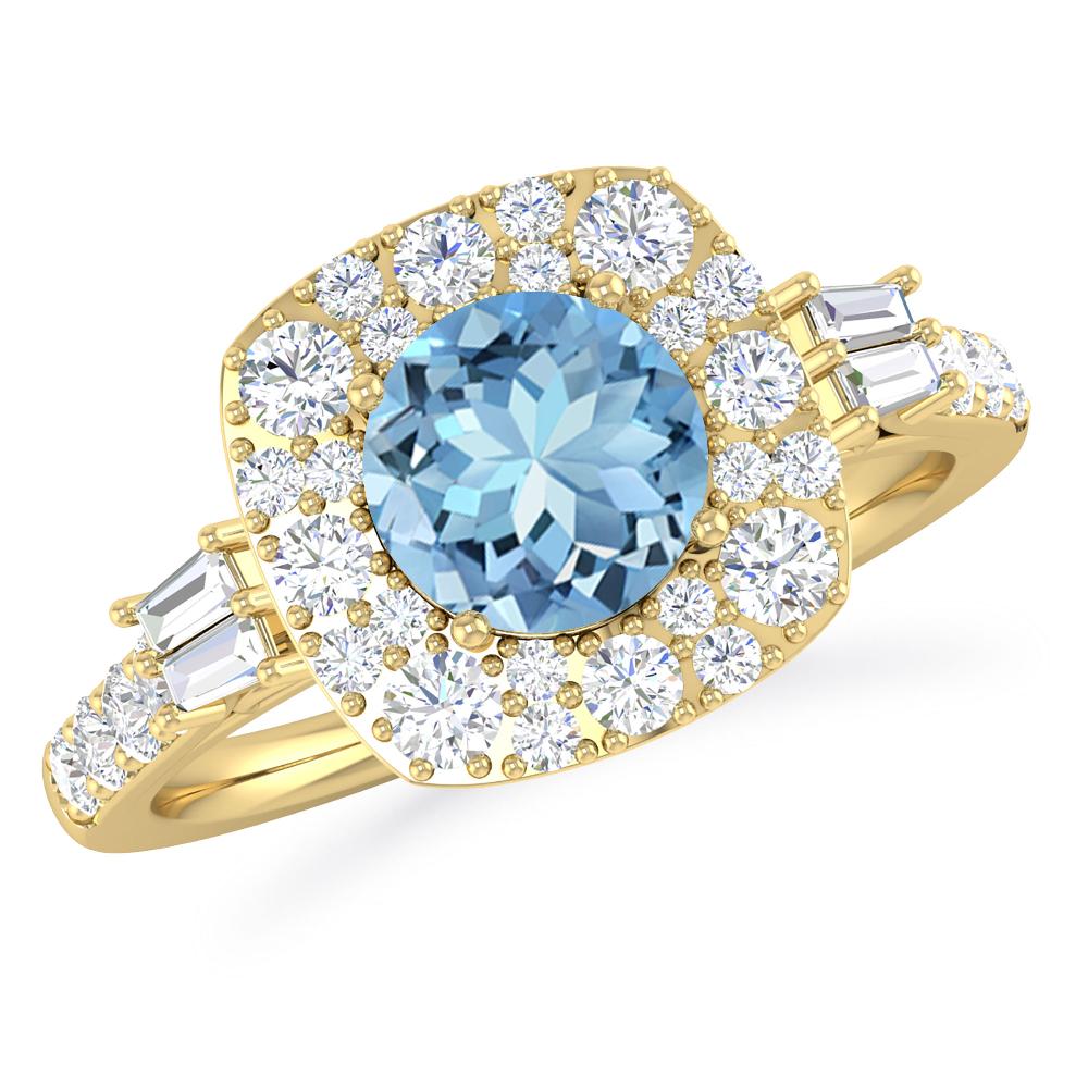 Yellow Gold - Aquamarine