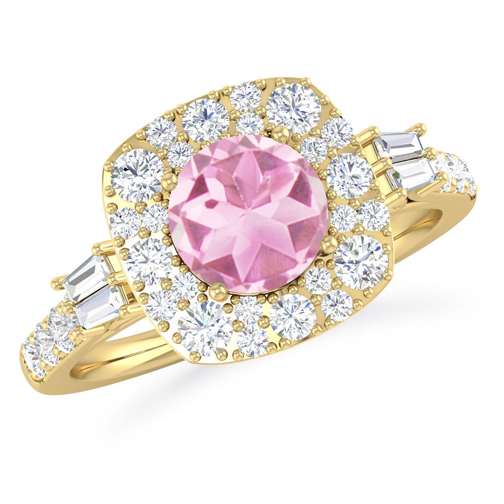 Yellow Gold - Pink Tourmaline