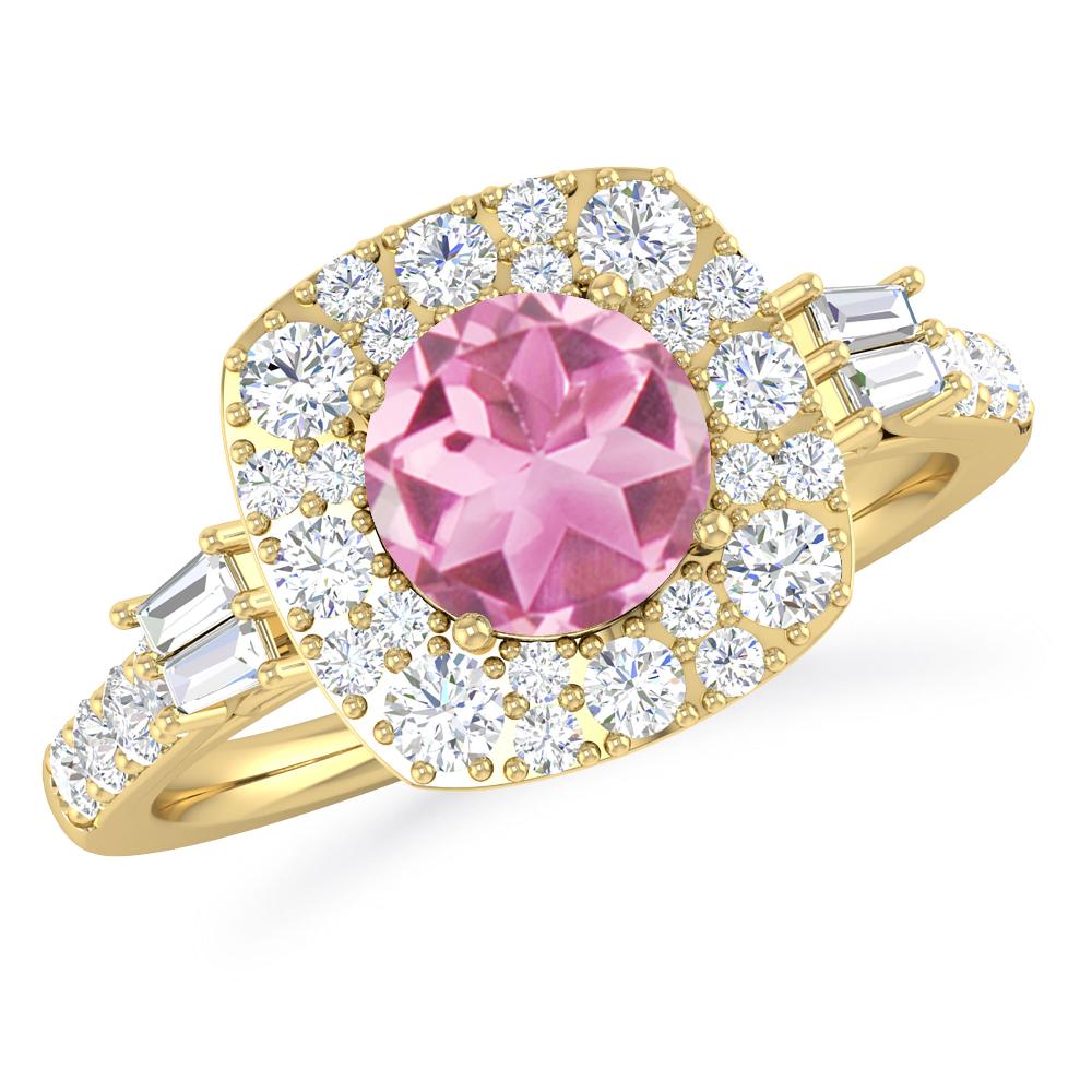 Yellow Gold - Pink Tourmaline