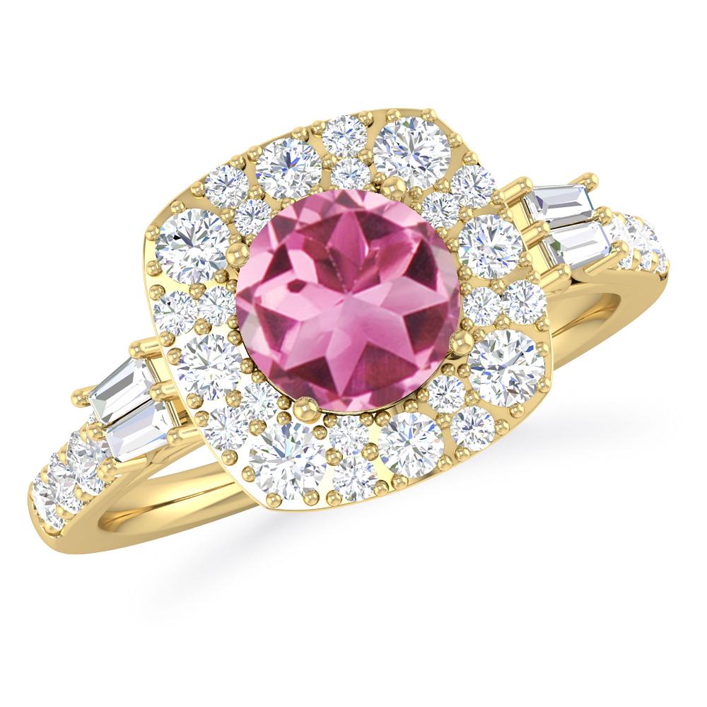 Yellow Gold - Pink Tourmaline