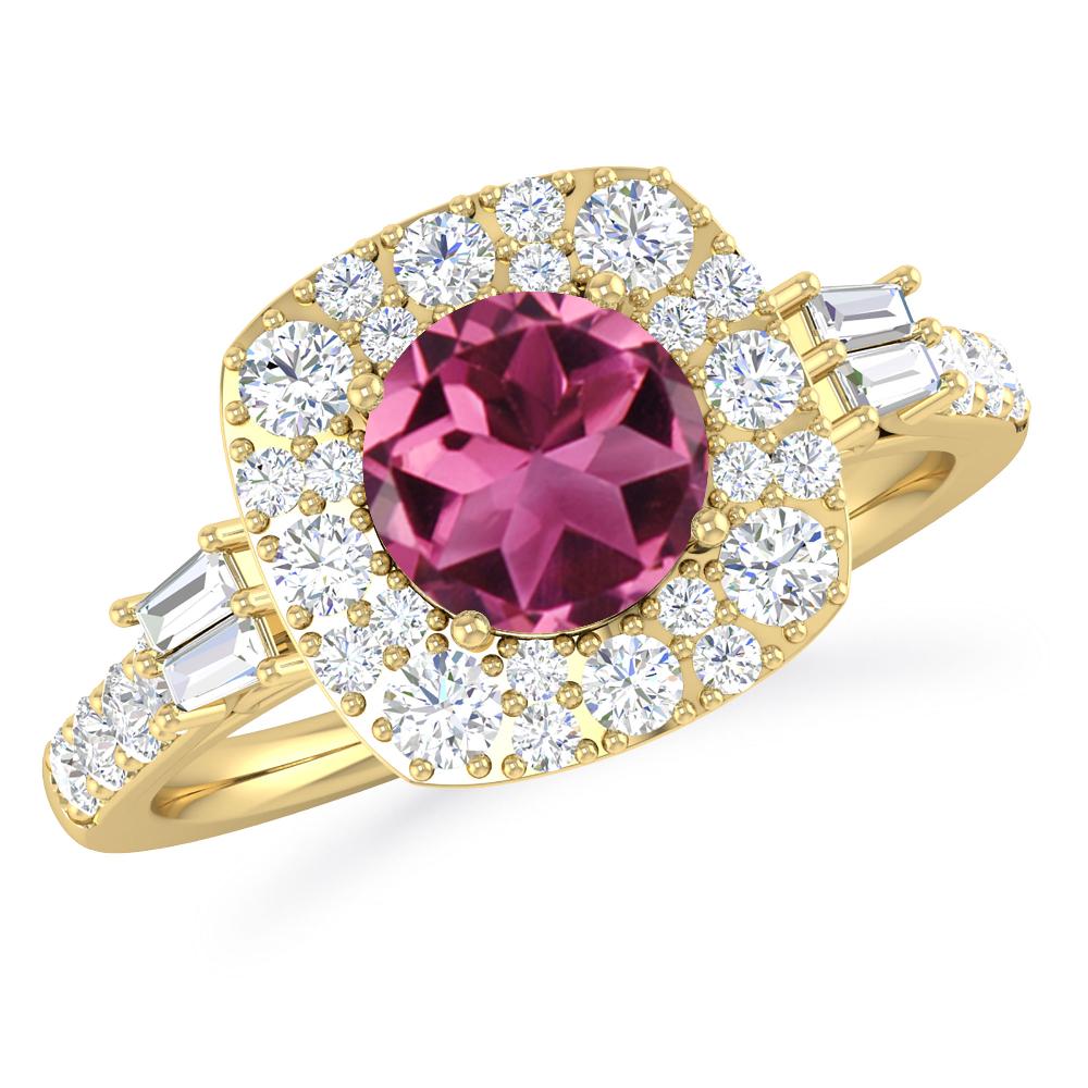 Yellow Gold - Pink Tourmaline