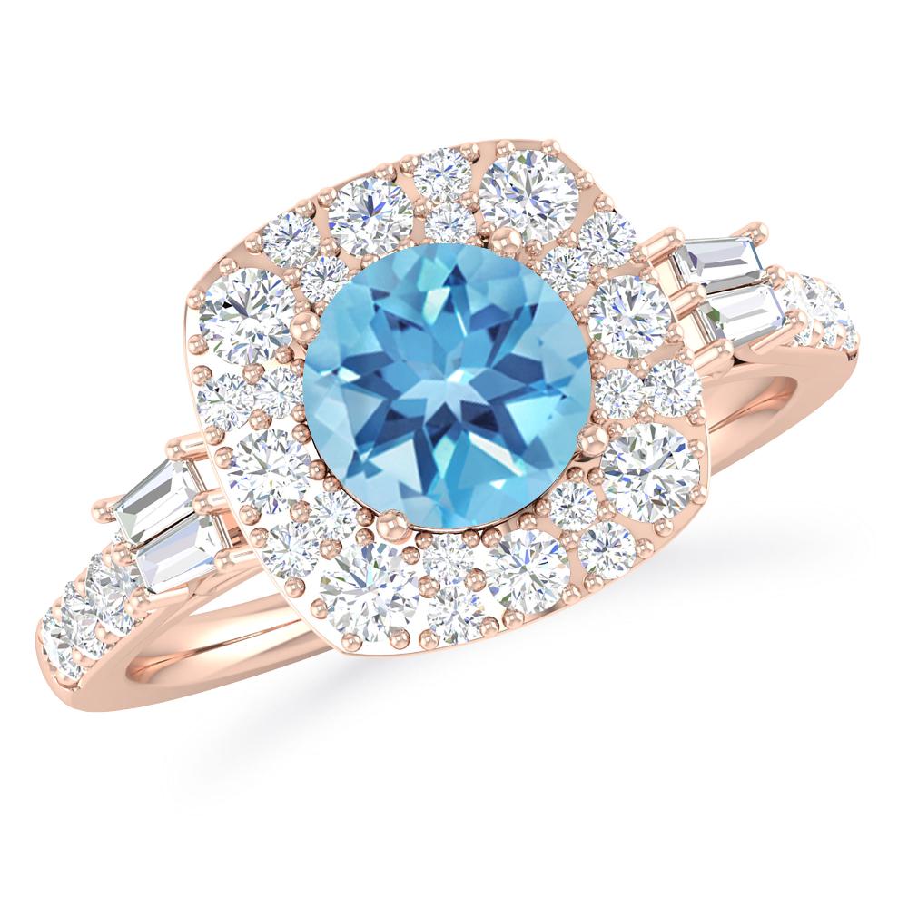 Rose Gold - Blue Topaz