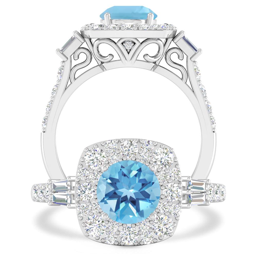 White Gold - Blue Topaz