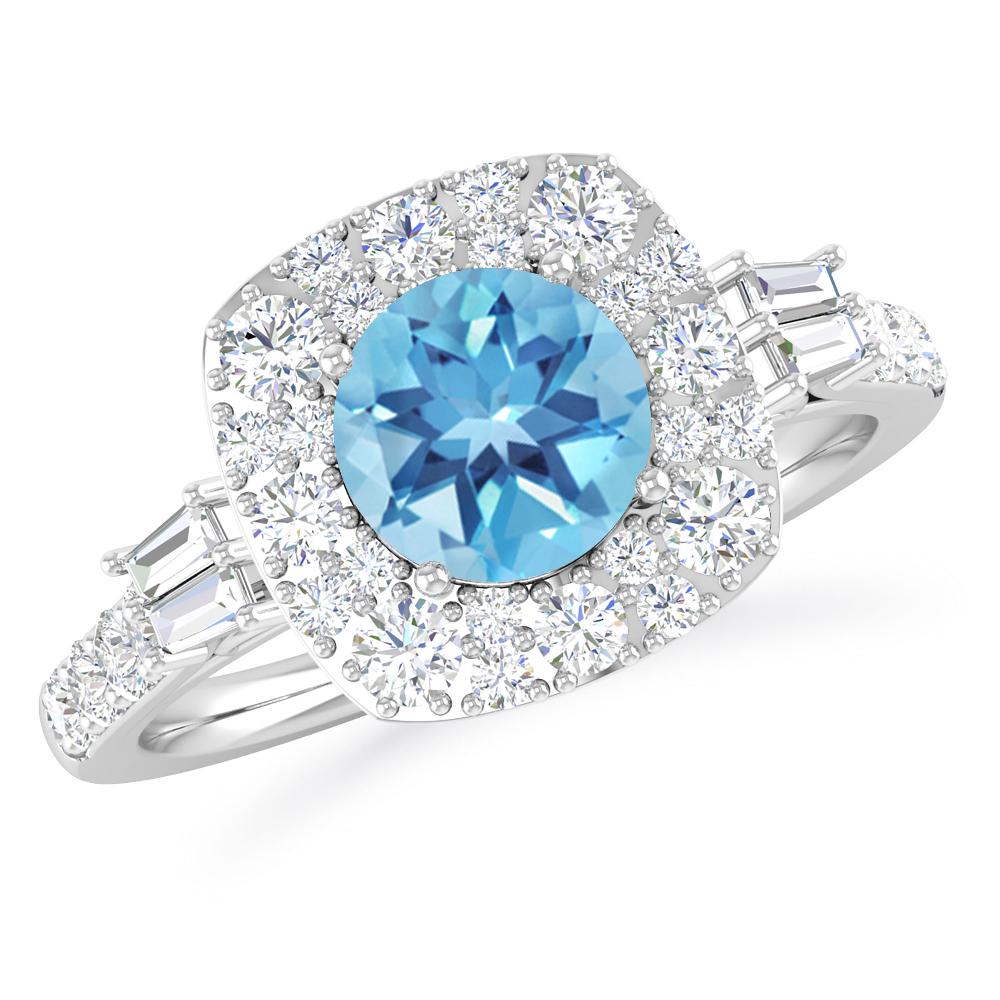 White Gold - Blue Topaz