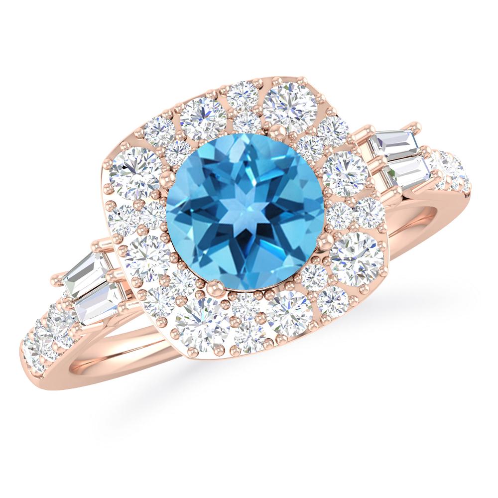 Rose Gold - Blue Topaz