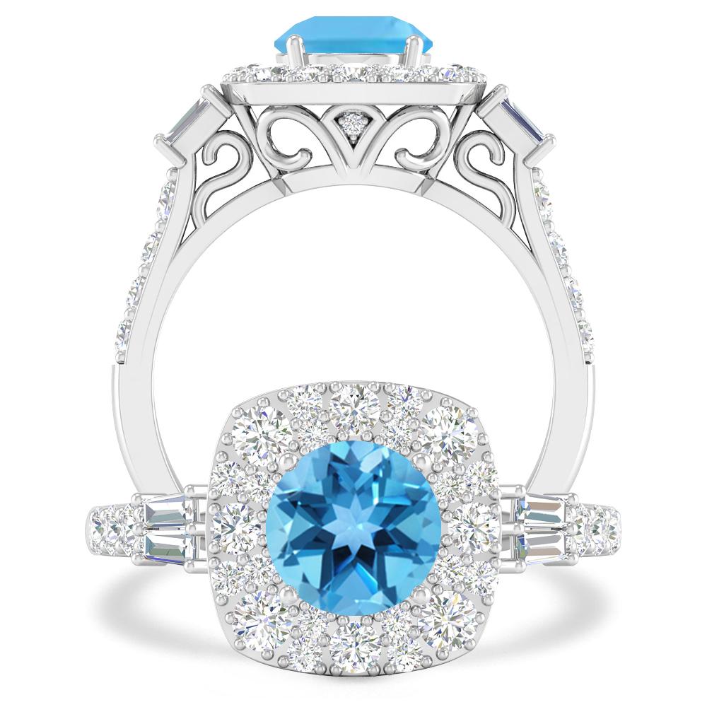 White Gold - Blue Topaz