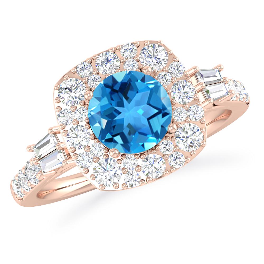 Rose Gold - Blue Topaz