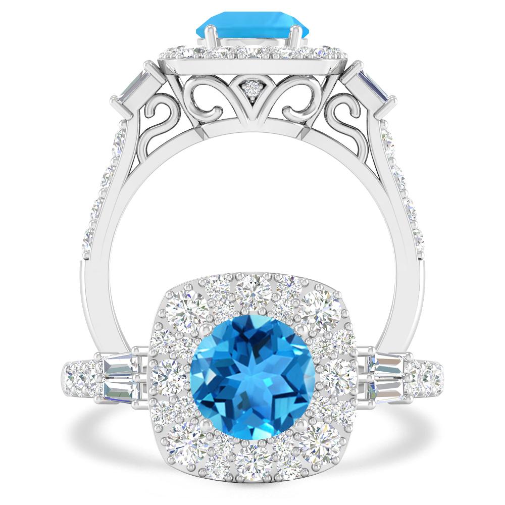 White Gold - Blue Topaz