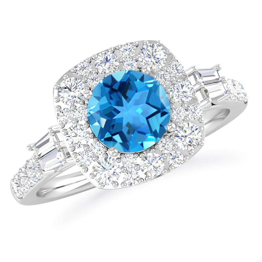 White Gold - Blue Topaz