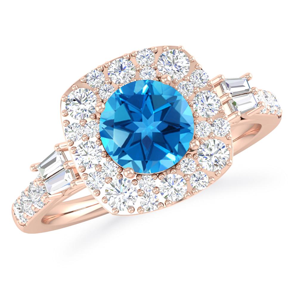 Rose Gold - Blue Topaz