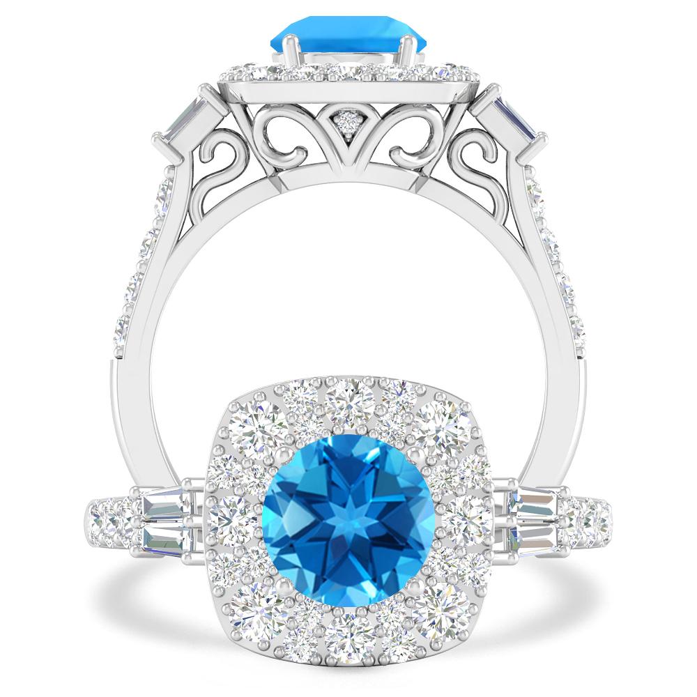 White Gold - Blue Topaz