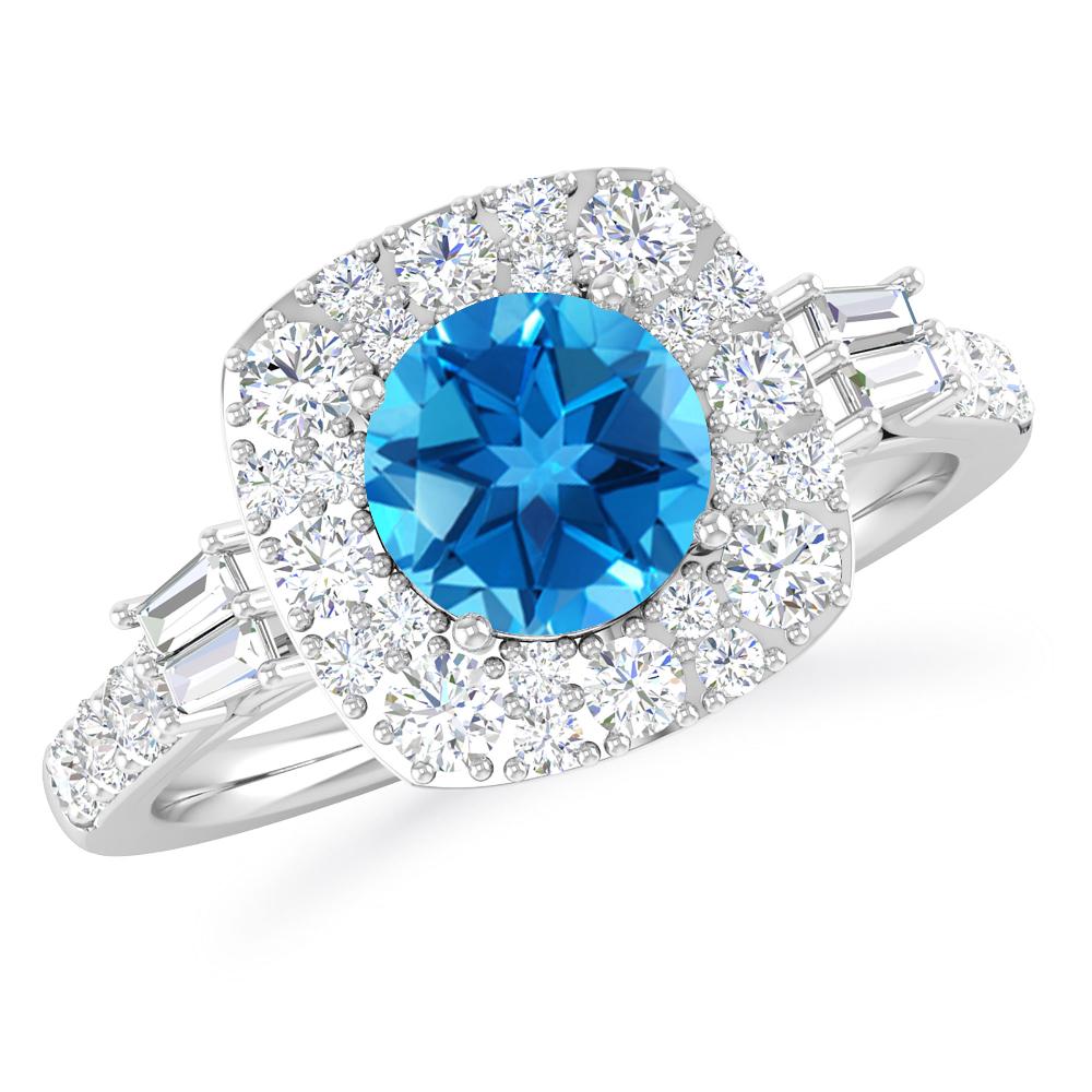 White Gold - Blue Topaz