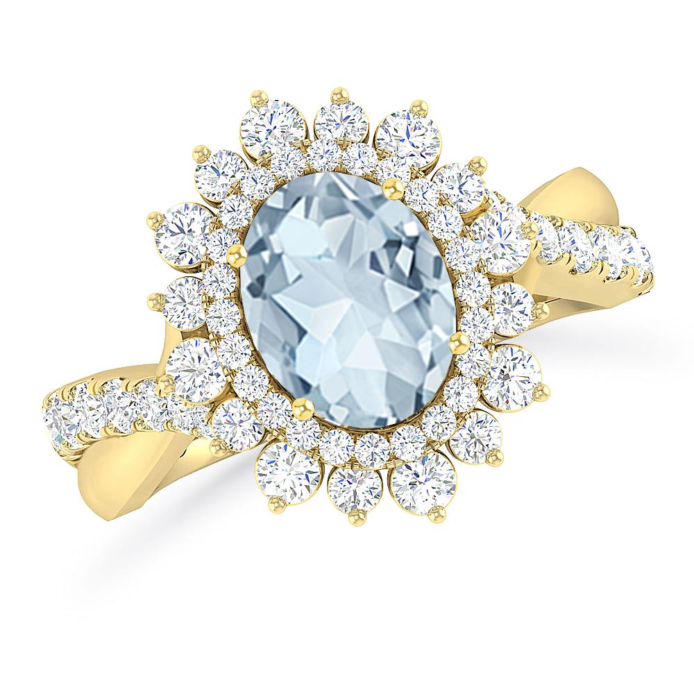 Yellow Gold - Aquamarine