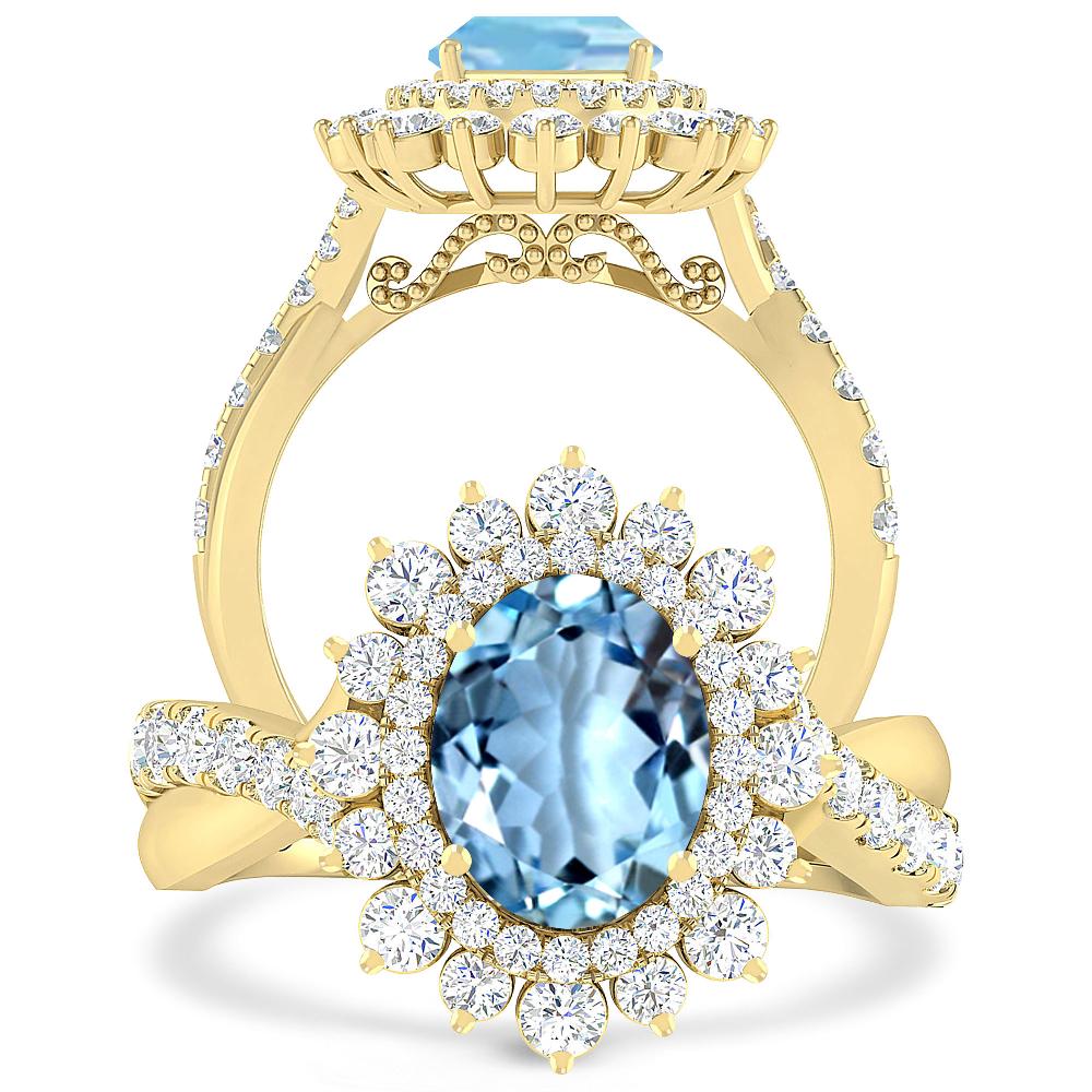 Yellow Gold - Aquamarine