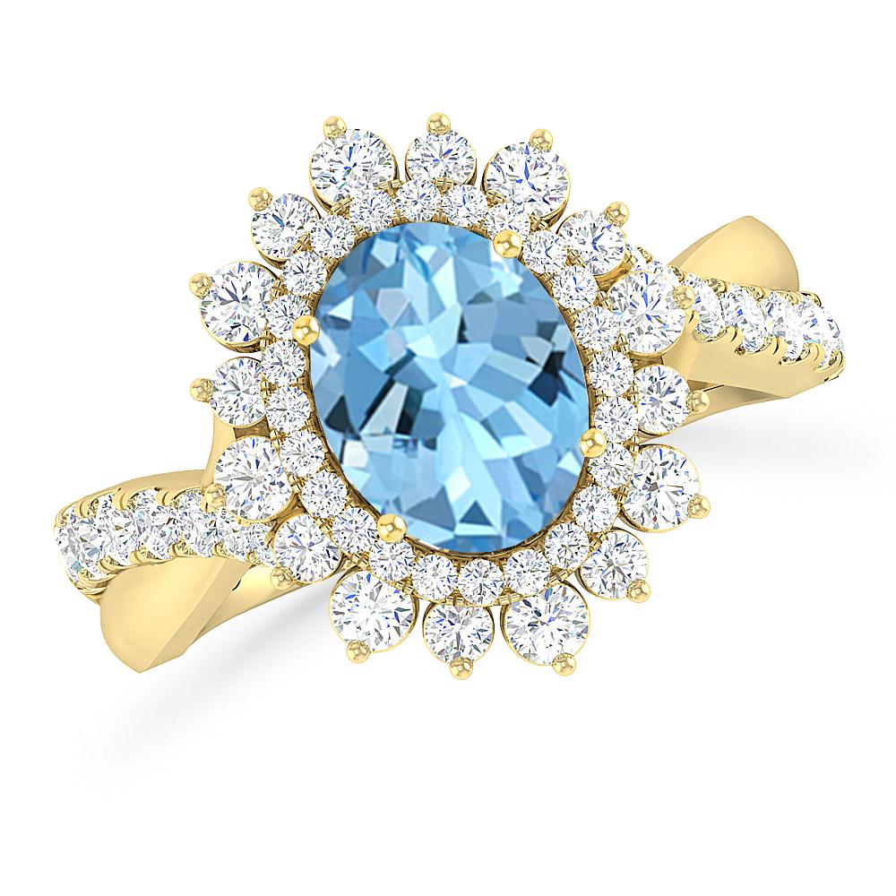 Yellow Gold - Aquamarine