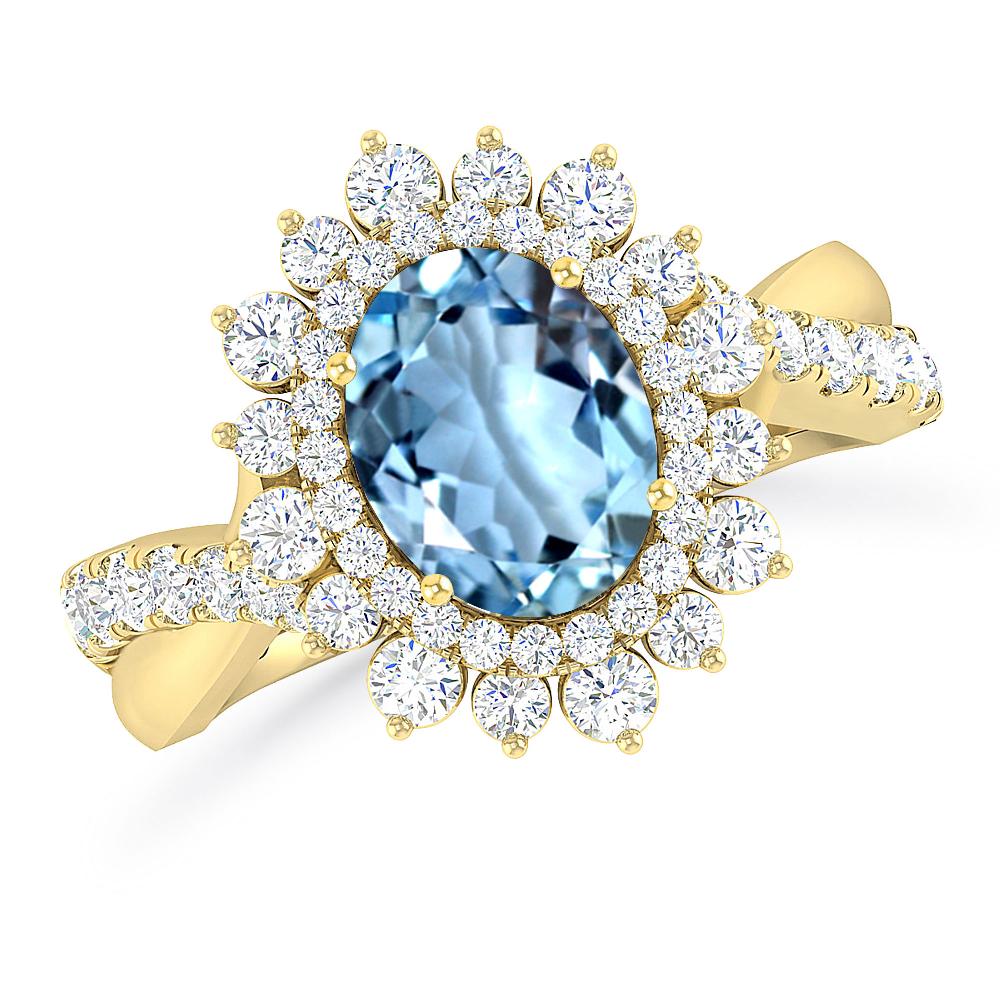 Yellow Gold - Aquamarine