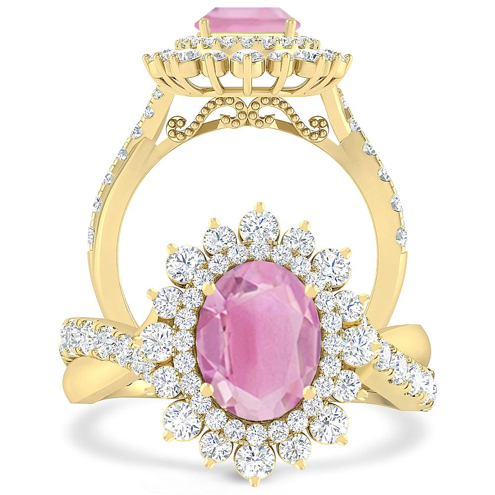 Yellow Gold - Pink Tourmaline