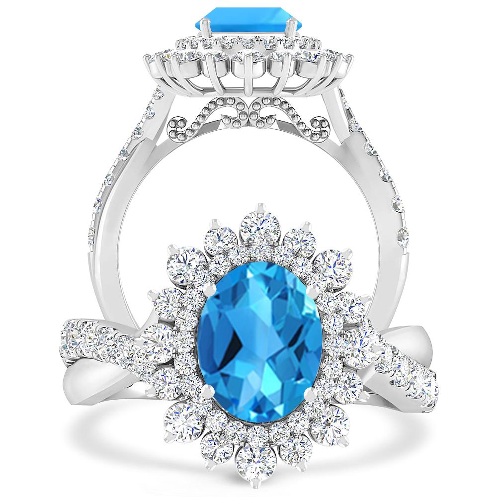 White Gold - Blue Topaz