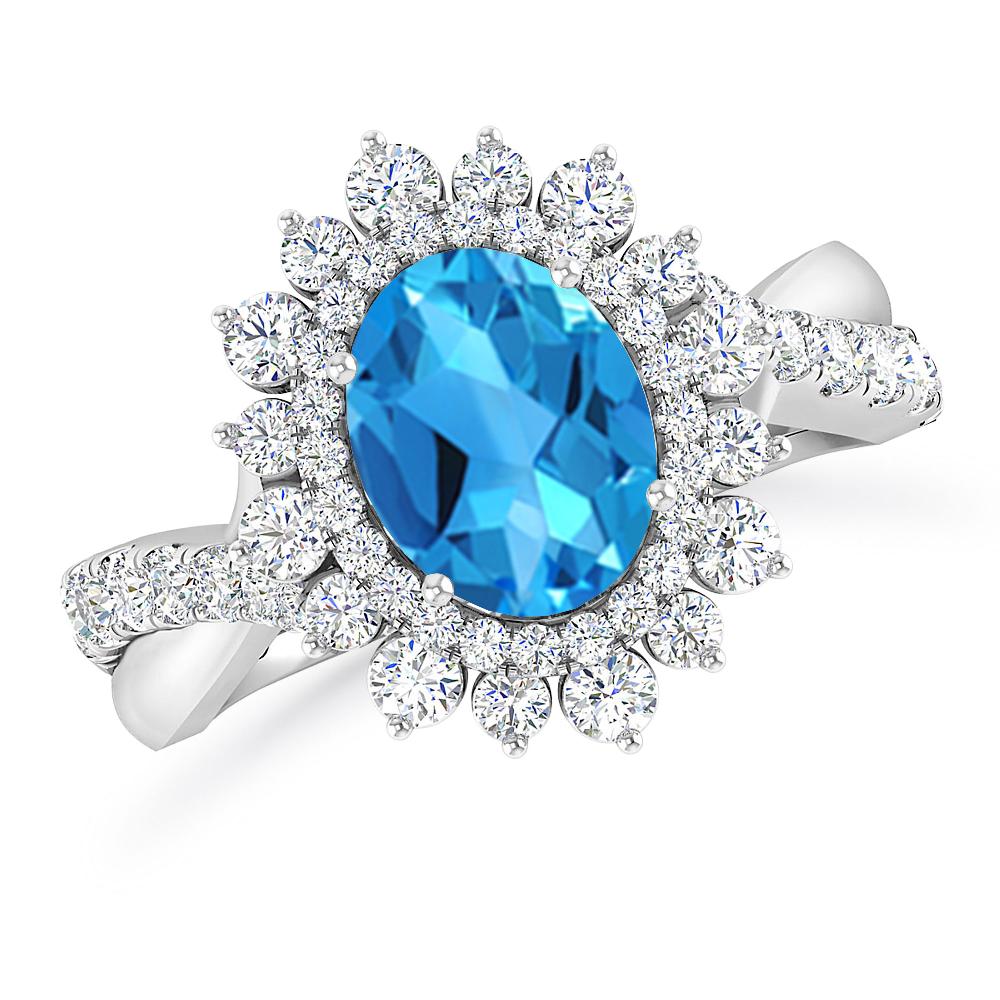 White Gold - Blue Topaz